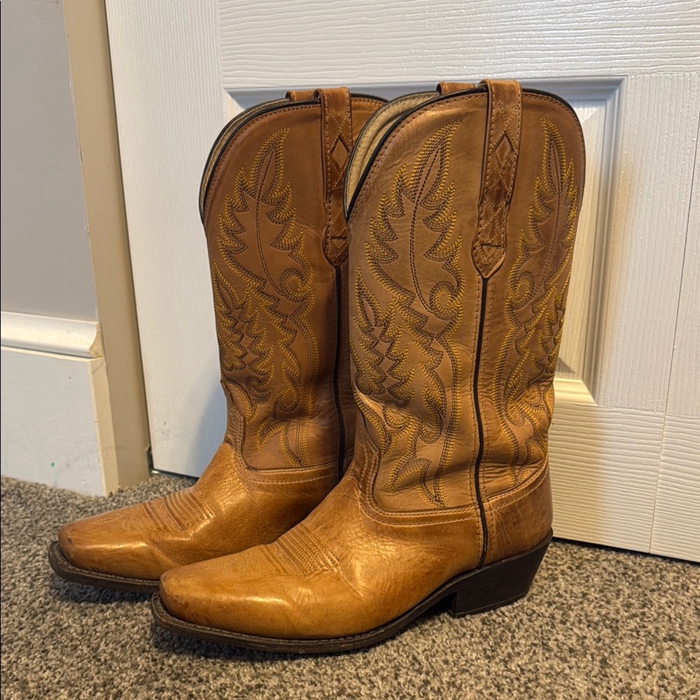Brown Leather Cowboy Boots